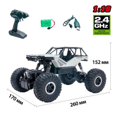 Автомобиль на радиоуправлении Sulong Toys Off-Road Crawler Rock серебристый SL-111RHS
