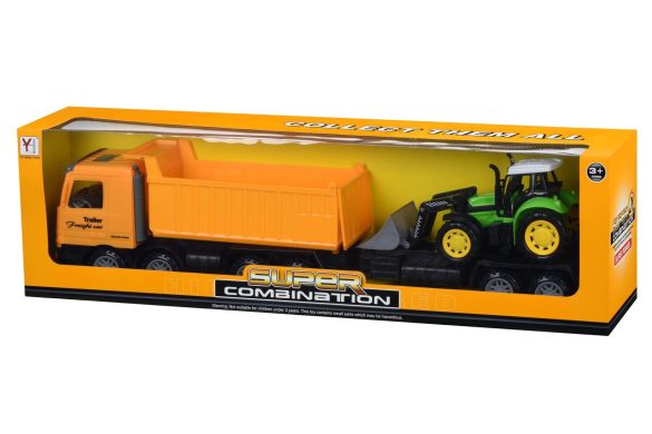 Машинка інерційна Same Toy Super Combination Самоскид жовтий з бульдозером 98-89Ut-2