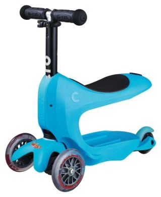 Самокат Micro серии Mini2go Deluxe Plus Голубой (до 50 кг, до 20 кг с сиденьем, трехколесный) Micro MMD034