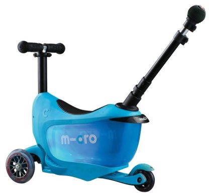 Самокат Micro серии Mini2go Deluxe Plus Голубой (до 50 кг, до 20 кг с сиденьем, трехколесный) Micro MMD034