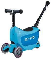 Самокат Micro серии Mini2go Deluxe Plus Голубой (до 50 кг, до 20 кг с сиденьем, трехколесный) Micro MMD034