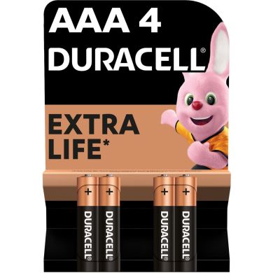 Батарейки лужні Duracell розміру AAA, 4 шт. в упаковці 5005967 5000394052543
