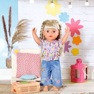 Одяг для ляльки BABY BORN КВІТКОВИЙ ДЖИНС (43 см) 832677