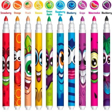 Набір ароматних маркерів для малювання Scentos Тонка лінія 10 кольорів 40720