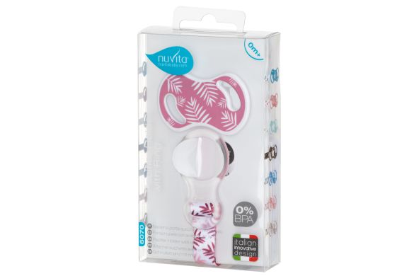 Держатель пустышки Nuvita с кольцом розовый NV6070PINKY, Розовый