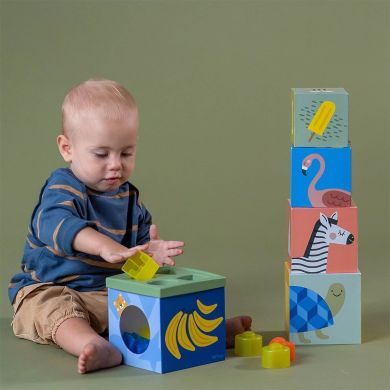 Розвиваючий сортер-пірамідка колекції Саванна Кубики Африка Taf Toys 12725