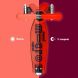 Самокат MICRO серії Maxi Deluxe Glow LED ЧЕРВОНА АУРА (до 50 kg, 3-х колісний, світло) MMD368