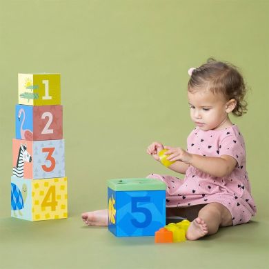 Розвиваючий сортер-пірамідка колекції Саванна Кубики Африка Taf Toys 12725