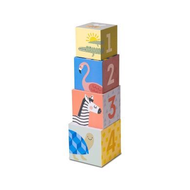 Розвиваючий сортер-пірамідка колекції Саванна Кубики Африка Taf Toys 12725