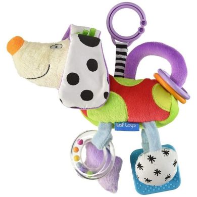 Развивающая игрушка-подвеска Taf Toys Смышленый песик 11695, Белый