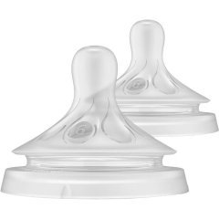 Соска Philips Avent силиконовая Natural Природный Поток, 6м+, 2 шт, для густой пищи SCY966/02