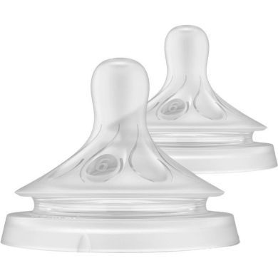 Соска Philips Avent силиконовая Natural Природный Поток, 6м+, 2 шт, для густой пищи SCY966/02