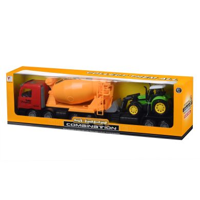 Машинка інерційна Same Toy Truck Бетономішалка з бульдозером Червона 98-88Ut-1