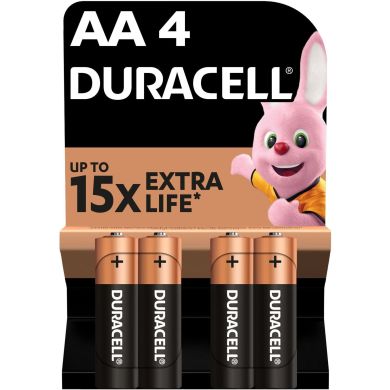 Батарейки щелочные Duracell размера&nbsp;AA, 4&nbsp;шт. в упаковке 5006200