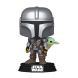 Ігрова фігурка Funko POP! серії Мандалорець - Мандалорець з Ґроґу на спині