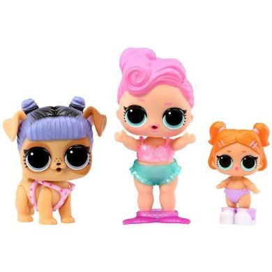 Набор игровых фигурок L.O.L. Surprise! серии OPP Tot + Pet + Lil Sis ВЕЙВС, КАНЗАС К9, ЛИЛ БИТС 987864