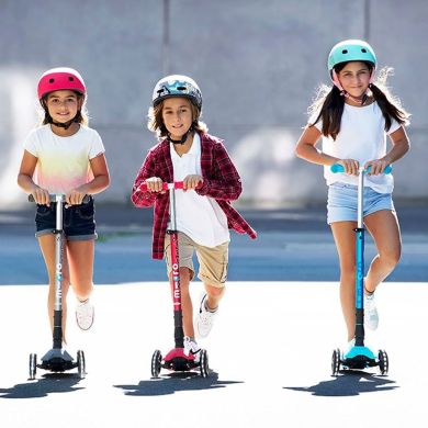 Самокат Micro серії Maxi Deluxe LED Темно-синій (складаний, до 50 кг, триколісний, світло) Micro MMD099