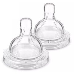 Соска Philips Avent силіконова Антиколік, 1 міс+ 2 шт, повільний потік SCY762/02