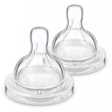 Соска Philips Avent силіконова Антиколік, 1 міс+ 2 шт, повільний потік SCY762/02