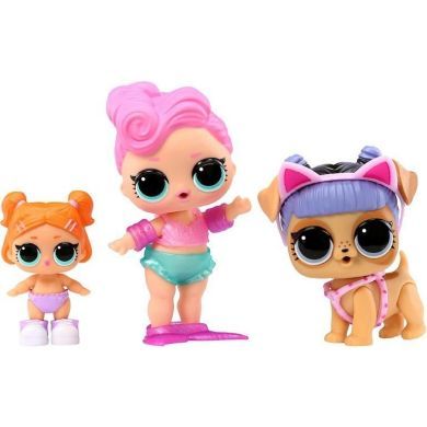Набор игровых фигурок L.O.L. Surprise! серии OPP Tot + Pet + Lil Sis ВЕЙВС, КАНЗАС К9, ЛИЛ БИТС 987864