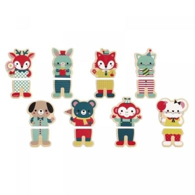 Игровые фигурки магнитные Janod Животные 16 элементов J08015, Разноцветный