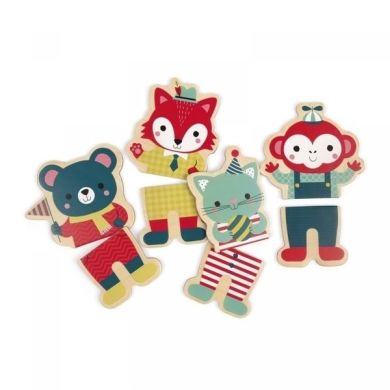 Игровые фигурки магнитные Janod Животные 16 элементов J08015, Разноцветный