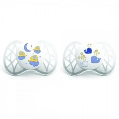 Силиконовая симметричная пустышка Nuvita Air 0-3 мес. 2 шт. NV7063, Белый, 2