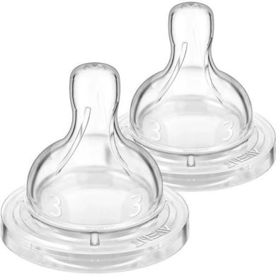 Соска Philips Avent силіконова Антиколік, 3 міс+, 2 шт, середній потік SCY763/02