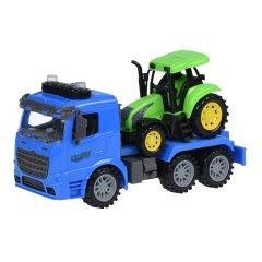 Машинка инерционная Same Toy Truck Тягач с трактором со светом и звуком синий 98-613AUt-2