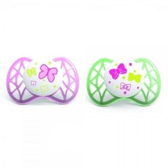 Силиконовая симметричная пустышка Nuvita Air 0-3 мес. 2 шт. NV7061Girl, Розовый, 2