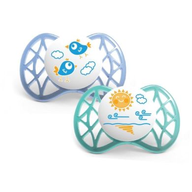 Пустушка симетрична Nuvita Air 0м+ 2 шт. для хлопчика NV7061Boy, Блакитний, 2