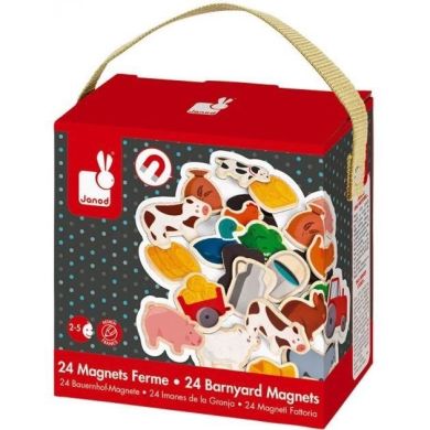 Ігрові фігурки магнітні Janod Ферма 24 елемента J08157, Різнокольоровий