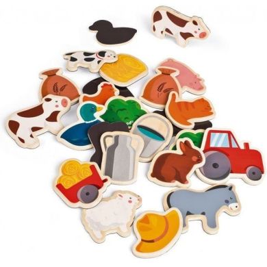 Ігрові фігурки магнітні Janod Ферма 24 елемента J08157, Різнокольоровий