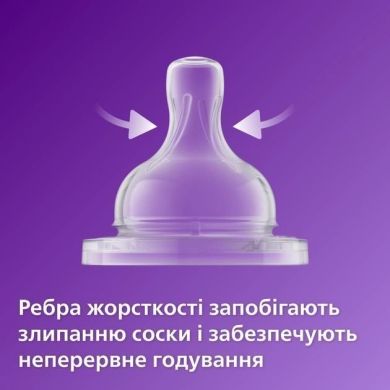 Соска Philips Avent силіконова Антиколік, 6 міс+, 2 шт, швидкий потік SCY764/02