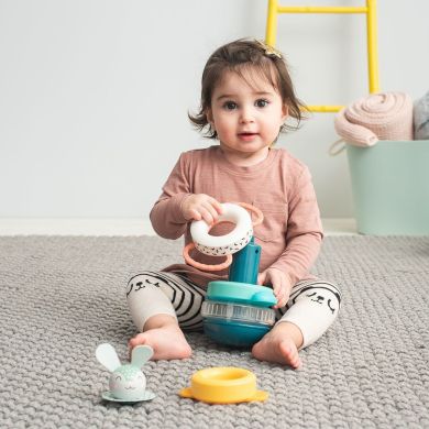 Розвиваюча пірамідка Taf Toys колекція &laquo;Полярне сяйво&raquo; Кролик 12445, Блакитний