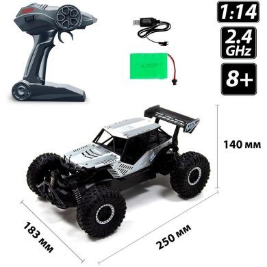 Автомобиль OFF-ROAD CRAWLER с р/к SPEED KING (серый, металл. корпус, акум. 6V, 1:14) SL-153RHMGR