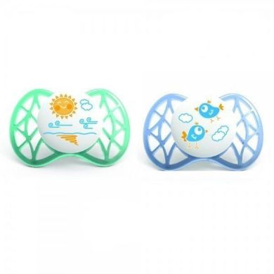 Пустушка симетрична Nuvita Air 0м+ 2 шт. для хлопчика NV7061Boy, Блакитний, 2