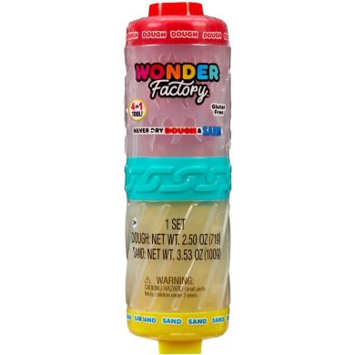 Набір для ліплення 2-В-1 WONDER FACTORY ЯСКРАВИЙ СТАРТ: МАСА ДЛЯ ЛІПЛЕННЯ І ПІСОК (в ас., в дисп) 595304