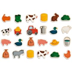 Игровые фигурки магнитные Janod Ферма 24 элемента J08157, Разноцветный