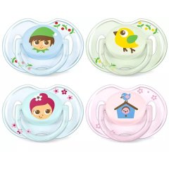 Силиконовая пустышка Philips Avent Classic 0-6 мес. 2 шт. в ассортименте SCF169/43, Разноцветный