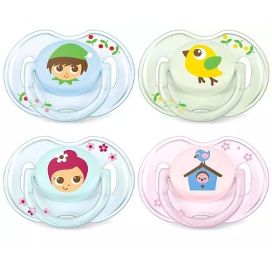 Силиконовая пустышка Philips Avent Classic 0-6 мес. 2 шт. в ассортименте SCF169/43, Разноцветный