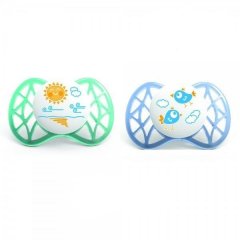 Пустышка симметричная Nuvita Air 0м + 2 шт. для мальчика NV7061Boy, Голубой, 2