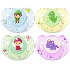 Силиконовая пустышка Philips Avent Classic 6-18 мес. 2 шт. в ассортименте SCF169/44, Разноцветный