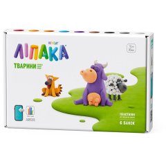 Набір пластиліну, що самостійно твердіє, ЛІПАКА &ndash; КОРІВКА, ПЕСИК, ВІВЦЯ 60024-UA01