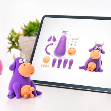 Набір пластиліну, що самостійно твердіє, ЛІПАКА &ndash; КОРІВКА, ПЕСИК, ВІВЦЯ 60024-UA01