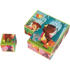 Кубики Janod «Лесные животные» 9 элементов J02731, Разноцветный
