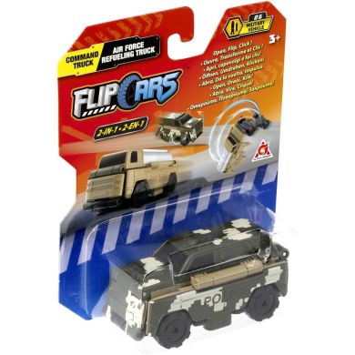 Машинка-трансформер Flip Cars 2в1 Командна вантажівка і вантажівка-заправник ВВС EU463875-29