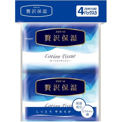 Бумажные платочки Elleair Premium Lotion двухслойные 4 x 14 шт 713442 4902011714425