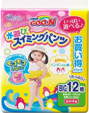 Трусики-подгузники для плавания Goo.N для девочек XL 12-20 кг 3 шт 853668 4902011856682, 12