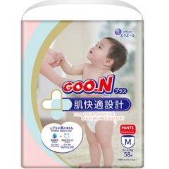 Трусики-подгузники Goo.N Plus для детей 6-12 кг (размер M, унисекс, 58 шт) 843339 4902011843392
